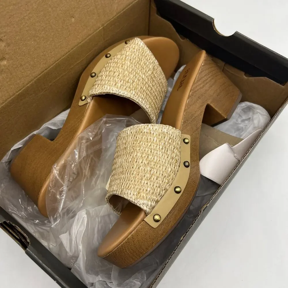 a.n.a. Women Shoes Robinson Casual Heel Natural Color Size 9M